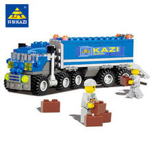 Игрушки KAZI, 163 шт., строительные блоки, сделай сам, модель грузового автомобиля, кирпичи, игрушки, развивающие игрушки для детей, совместимы с Legoed City Friend 2024 - купить недорого