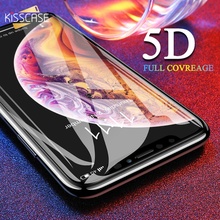 KISSCASE-Protector de pantalla frontal 5D para iPhone, película de vidrio templado HD para iPhone 11 Pro Max 11 6S 7 8 Plus, XR X XS Max 5 5S SE 2024 - compra barato