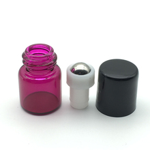 Amostra de perfume recarregável vazia de 1ml, rolo de vidro vermelho rosa com recipiente de óleo essencial com frete grátis com 10 peças 2024 - compre barato