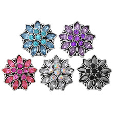 10pcs/lot New Vintage Flower Snap Jewelry Rhinestone Snaps Buttons Fit 18mm Snap Charm Bracelets Accessories 2024 - buy cheap