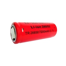 Bateria recarregável de li-íon com 26650 v e 3.7 mah, bateria para lanterna de boa qualidade, cabeça chata vermelha, 7200 v 2024 - compre barato