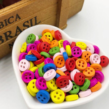 100pcs 9mm Colorful Round Wood Buttons 4Holes Sewing Crafts Accessories WB106 2024 - buy cheap