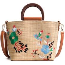Fashion Embroidery Straw Woven Braided Tote Bag Handbags Shoulder Crossbody Messenger Hand Bags For Women Beach Bag Handbag Pack 2024 - buy cheap