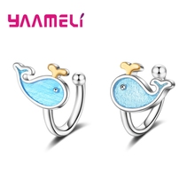 925 Sterling Silver Cute Dolphin Animal  Earrings Clip for Women Sterling Silver Jewelry Bijoux Exquisite Gift 2024 - buy cheap