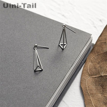 Uini-Tail hot new 925 sterling silver geometric three-dimensional triangle earrings fashion trend exquisite small earrings ED042 2024 - buy cheap