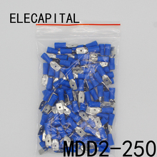 MDD2-250 MDD2.5-250 male Insulated Spade Quick Connector Terminals Crimp Terminal AWG 100PCS/Pack MDD 2024 - buy cheap