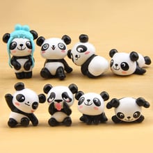 8 pçs/lote Zakka DIY Impertinente Panda Resina Figuras de Ação Brinquedos Figuras de Ação Modelo Panda Encantador Gato Crianças Anime 2024 - compre barato