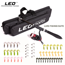 LEO Telescopic Sea Fishing Rod Combo Spinning Reel Fishhooks Soft Lure Complete Set Fishing Tackle Kit with Travel Fishing Bag 2024 - buy cheap
