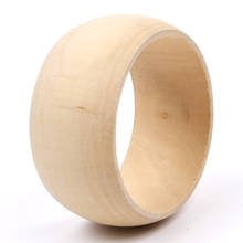 OPPOHERE Natural Unfinished 38mm Wide Wooden Cuff Bangle Bracelet DIY Wood Art Crafts 2024 - buy cheap