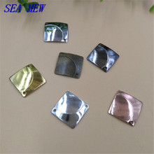 SEA MEW 50PCS 15mm Fashion Copper Double Holes Square Connector Thick Pendant 3 Colors Charm For Jewelry Making 2024 - buy cheap