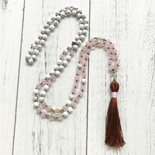Colar de contas jóias 108 mala, colar branco e natural de graça budista, meditação de oração 2024 - compre barato