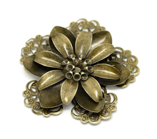 DoreenBeads Antique Bronze Filigree Flower Embellishment Findings 5.3x5.1cm, sold per lot of 10 (B17636), yiwu 2024 - buy cheap