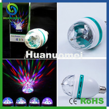 Free shipping 10pcs 3W RGB led lamp E27 moving heat stage lighting DJ laser Auto Rotating colorful led ball bulb 2024 - buy cheap