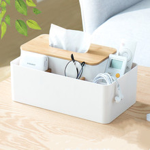 Caixa de tecido de bambu estilo nórdico, criativa, multi-função de controle remoto, para sala de estar, mesa de café, caixa de armazenamento móvel 2024 - compre barato