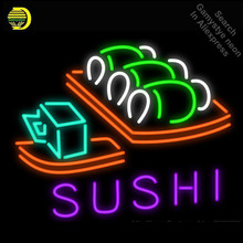 Sushi Japanese Food Neon Sign Customized Handmade Neon Bulb Display Handcraft anuncio luminoso Iconic Sign Neon Light Sign Glass 2024 - buy cheap