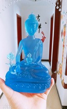 Estatua de Buda de cristal de 20CM, gran hogar, oficina, buen Buda, Bless Greco-budista, eficiente, medicina, Guru, talismán 2024 - compra barato
