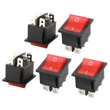 Interruptor rocker do barco, 5 peças ac 250v/125v 16a/20a dpdt 2 posições liga/desliga