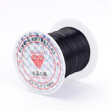 1 rollo de alambre de fibra elástica blanco y negro, 0,8mm, cordón de joyería para pulseras, fabricación de bricolaje, 10m/rollo de joyas, accesorios 2024 - compra barato