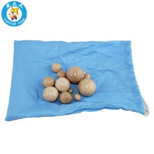 Baby Montessori Sensory Toys Educational Mystery Bag Round Wooden Ball With Drawstring Pocket 2024 - buy cheap