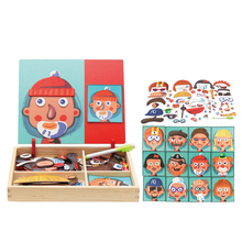 Wooden Toys Magnetic 3D Puzzle for Kids Children Puzzle Toy Wooden Educational Toys Figure/Animals /Circus with Drawing Board 2024 - buy cheap