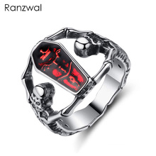 Ranzwal Vintage Steampunk Skull Rings for Women Vampire Skeleton Coffin Ring Punk Accessories US SIZE 6~9 2024 - buy cheap