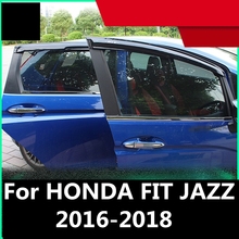 Visera cromada para ventana de coche, protector solar y lluvia, accesorios de decoración Exterior para HONDA FIT JAZZ 2016-2018 2024 - compra barato