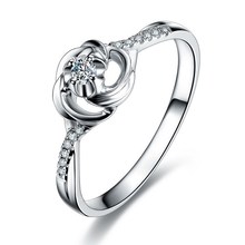 Luxury Diamond Engagement Ring For Women GVBORI 18K White Gold Promise Ring Fine Jewelry 2024 - buy cheap
