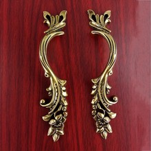 European Bronze Flowers Furniture Hardware Handle Kitchen Cabinets Sliding Door Knobs Drawer Wardrobe Cupboard Pull Push Handles 2024 - buy cheap