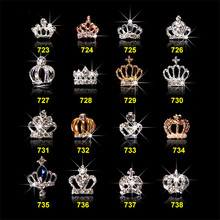 Nail rhinestone Alloy diamond nail jewelry Transparent crystal crown design alloy 3d nail art supplies decorations accessories 2024 - buy cheap