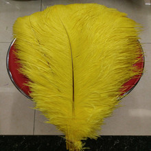 wholesale 10 PCS beautiful yellow ostrich feather 40-45cm/16-18 inches yellow feather Plume wedding decoration ostrich plumage 2024 - buy cheap