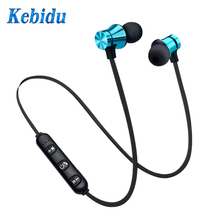 Магнитные наушники Kebidu Bluetooth 4,2, водонепроницаемая Спортивная гарнитура со встроенным микрофоном и зарядным кабелем, наушники для iPhone 2024 - купить недорого