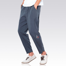 Japanese Style Plus Size Linen Pants Elastic Waist 5XL 4XL Casual Workout Streetwear Summer Drawstring Hemp Trousers XXXXXL 2024 - buy cheap