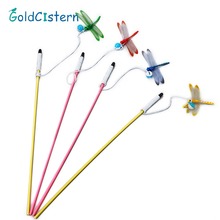 4Colors Funny Dragonfly Cat Stick Rod Toy Colourful Pet  Cat Teaser toy Cats Wand  Pet Products with Bell 2024 - buy cheap