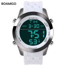 men sports watches men outdoor digital watch LED display rubber band watch BOAMIGO brand white clock 30M waterproof wristwatches 2024 - buy cheap