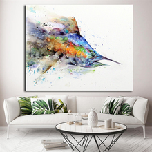 Marlin Fish Minimalist Watercolor Art Canvas Poster Painting Wall Picture Print Modern Home Bedroom Decoration Accessories HD 2024 - buy cheap