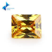 50 Uds forma rectangular 5A + piedra amarilla de CZ dorada 2x3-10x12mm gemas sintéticas piedra de Zirconia cúbica para joyería 2024 - compra barato