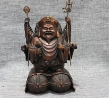 Bi001751 China Feng Shui Pure Bronze Riqueza Mammon Deus Japonês Mahakala Estátua de Buda 2024 - compre barato