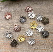 Abalorios de flor de filigrana, conectores de cuentas espaciadoras, enlaces en blanco Bu Yao, palitos para el pelo, accesorios de joyería multicolor, 4x10mm 2024 - compra barato