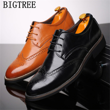 Zapatos Brogue clásicos de cuero genuino para hombre, zapatos formales de negocios para hombre, zapatos de vestir de boda y oficina, calzado Social Masculino 2024 - compra barato
