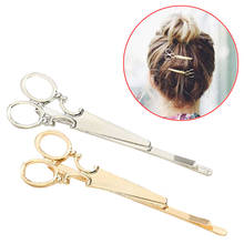 2pcs Creative Gold/Silver Scissors Shape Hairclip Hair Pins Barrettes Hair Accessories Gift For women girls C474 2024 - buy cheap