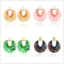 Brincos de acrílico pendurados estilo coreano, para mulheres, geométrico, redondo, circular, joias de festa, brincos simples 2024 - compre barato
