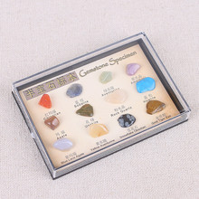 Caja de cristal Natural, espécimen Mineral en inglés, colección de materiales de enseñanza, 12 Uds./juego 2024 - compra barato