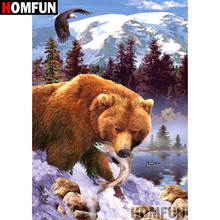 HOMFUN 5D DIY Diamond Painting Full Square/Round Drill "Animal bear" 3D Embroidery Cross Stitch gift Home Decor A01582 2024 - buy cheap