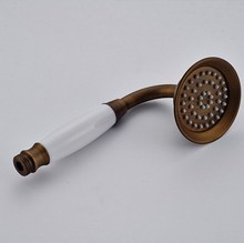 Cabeça de chuveiro recarregável de bronze antigo, cabeça de chuveiro achatada em cerâmica com estilo telefone 2024 - compre barato