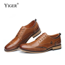 Туфли YIGER мужские классические, натуральная кожа, на шнуровке, деловые, формальные, для свадьбы, 0300 2024 - купить недорого