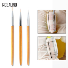 Escovas de Unhas de ROSALIND 3 Pçs/set Para Pintura Desenho Pen Design Tool Kit Manicure UV Gel Decoração Da Arte Do Prego Profissional Escova 2024 - compre barato