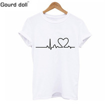 Gourd Doll 2019 Новая Летняя Повседневная Harajuku женская футболка с принтом короткая женская футболка размера плюс S-2XL Топы 2024 - купить недорого