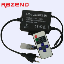 Regulador de intensidade de luz led 1500w 110v 220v com 11 teclas controle remoto ir cor única led tira reguladora de luz tomada ue/eua frete grátis