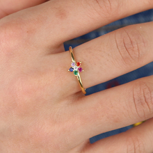 promotion drop shipping jewelry simple delicate cute ring thin gold color band colorful cz paved fashion trendy ring 2024 - buy cheap