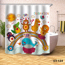 Cortinas De ducha con diseño De delfín De dibujos animados, grande y ancha cubierta De baño, impermeable, moderna, Cortina De Chuveiro 2024 - compra barato